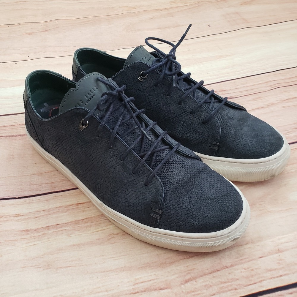 Ted Baker Shoes‎ Mens Size 10 Blue Textured Low Top Casual Koi Print Sneakers